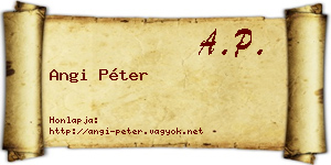 Angi Péter névjegykártya