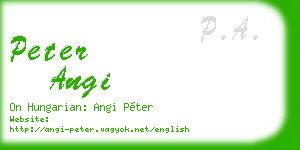 peter angi business card