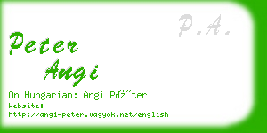 peter angi business card